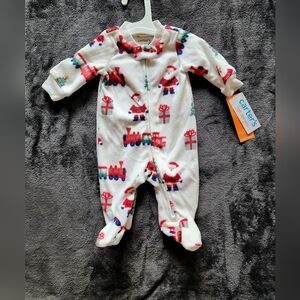 NWT Carter's Just One You Baby Santa Workshop Sleep & Play footed fleece pajama